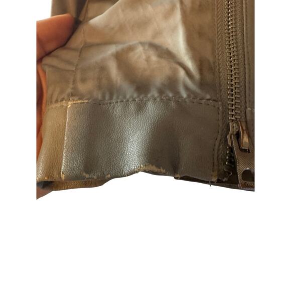 Guess Mens Faux Leather Moto Bomber Jacket Grey Size Medium - Picture 6 of 16
